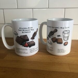 White Ceramic Recipe Mugs Set